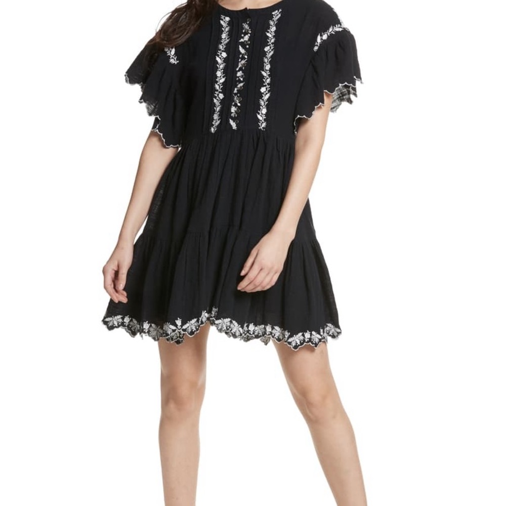 FREE PEOPLE Santiago Embroidered Minidress